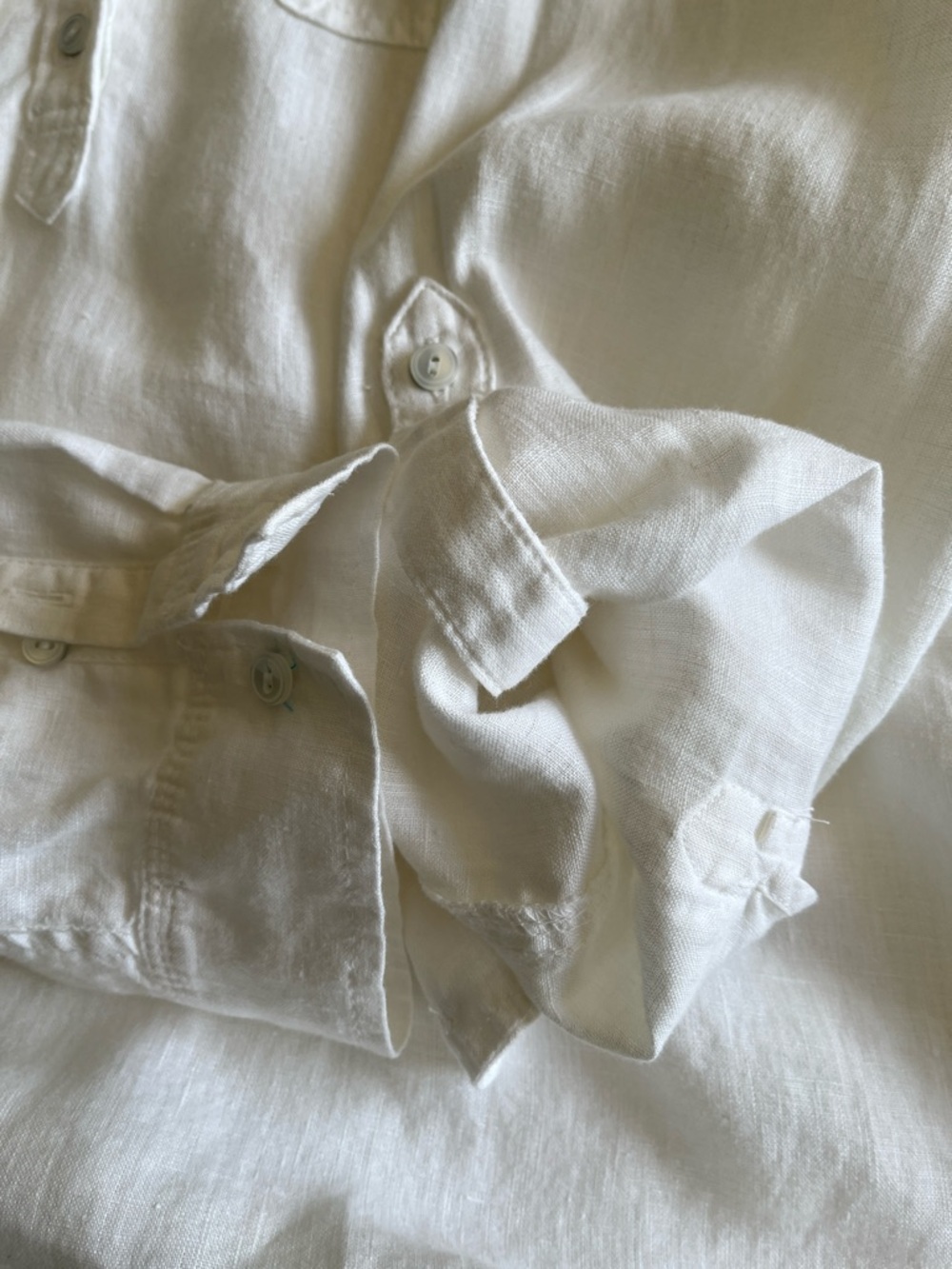 Talbots Linen Button-Front Lightweight Tunic Top White Women's Medium Beachy - Picture 6 of 14